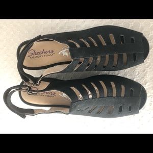 Skechers Wedge Sandals Size 9 Black